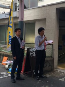 2014年8月25日（月）　ながつま昭代議士と朝の街頭演説