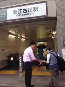 2014年9月5日（金）　新江古田駅で朝の街頭演説