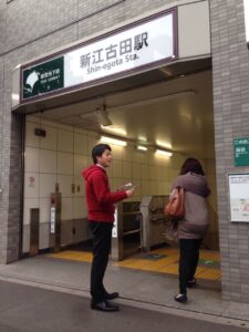2014年10月27日（月）　新江古田駅で朝の街頭演説