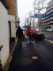 2015年2月23日（月）　新江古田駅で朝の街頭演説