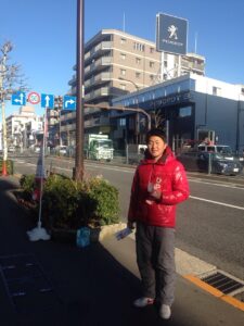 2015年3月2日（月）　新江古田駅で朝の街頭演説
