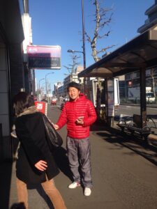 2015年3月25日（水）　新江古田駅で朝の街頭演説