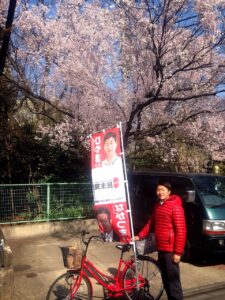 2015年3月24日（火）　沼袋駅北口で朝の街頭演説