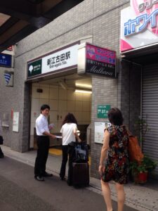 2015年8月24日（月）　新江古田駅で朝の街頭演説