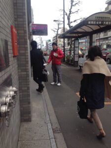 2016年2月1日（月）　新江古田駅で朝の街頭演説