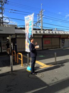 2016年6月17日（金）　鷺ノ宮駅北口で朝の街頭演説