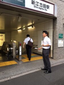 2016年8月8日（月）　新江古田駅で朝の街頭演説