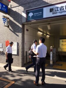 2016年8月26日（金）　新江古田駅で朝の街頭演説