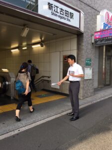 2016年9月26日（月）　新江古田駅で朝の街頭演説