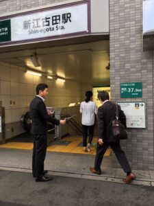 2016年10月18日（火）　新江古田駅で朝の街頭演説