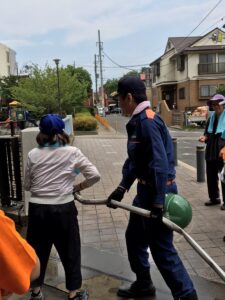 2017年6月11日（日）　松が丘片山町会防災訓練に参加