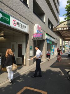 2017年6月16日（金）　新江古田駅で朝の街頭演説
