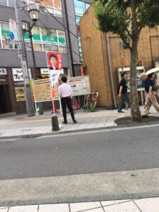 2017年7月6日（木）　中野駅南口で朝の辻立ち