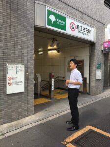 2017年8月7日（月）　新江古田駅で朝の辻立ち