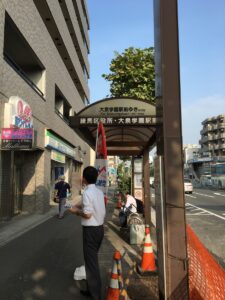2017年8月30日（水）　新江古田駅で朝の辻立ち