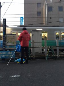 2018年1月11日（木）　新井薬師前駅北口で朝の辻立ち