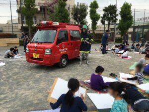 2018年4月17日（火）　江原小学校で写生会が開催