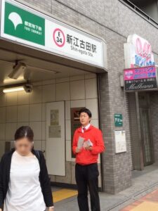 2018年5月7日（月）　新江古田駅で朝の辻立ち