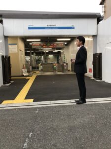 2018年9月25日（火）　新井薬師前駅北口で朝の辻立ち