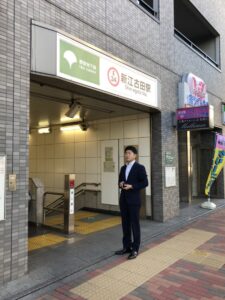 2018年10月20日（土）　新江古田駅で昼の辻立ち
