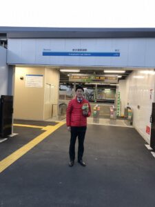 2018年12月3日（月）　新井薬師前駅北口で朝の辻立ち