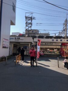 2019年2月23日（土）　鷺ノ宮駅北口で朝の辻立ち