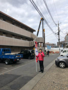 2019年2月27日（水）　新井薬師前駅北口で朝の辻立ち