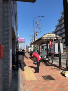 2019年4月2日（火）　新江古田駅で朝の辻立ち