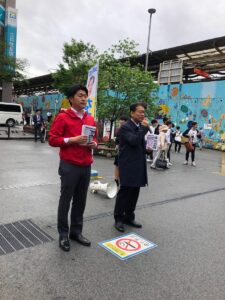 2019年4月25日（木）　長妻昭代議士と街頭演説