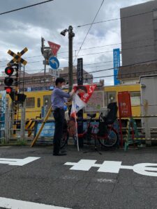 2020年7月7日（火）　新井薬師前駅北口で朝の街頭活動