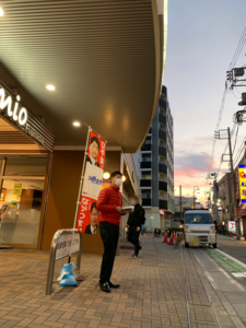2021年11月19日（金）　富士見台駅南口で朝の街頭活動
