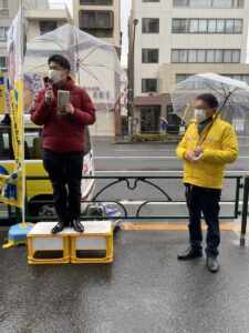 2022年1月11日（火）　中野坂上駅で朝の街頭活動