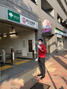 2022年5月25日（水）　新江古田駅で朝の街頭活動