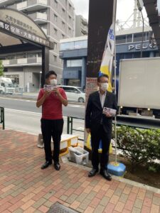 2022年9月15日（木）　新江古田駅で朝の街頭活動