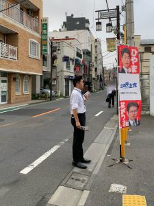 2024年8月19日（月）　新井薬師前駅北口で朝の街頭活動