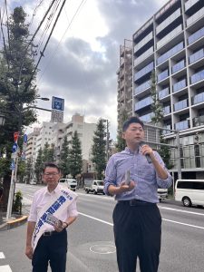 2024年9月17日（火）　新中野駅で朝の街頭活動