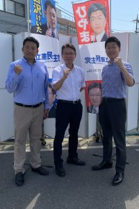 2025年6月30日（月）　新井薬師前駅北口で朝の辻立ち