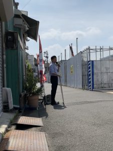 2025年7月1日（火）　沼袋駅北口で朝の辻立ち