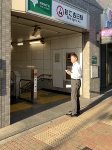 2025年10月8日（水）　新江古田駅で朝の辻立ち