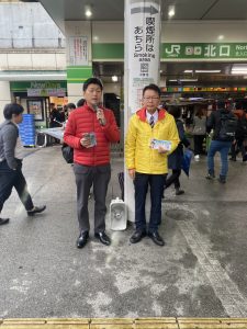 2025年10月22日（水）　中野駅北口で朝の辻立ち