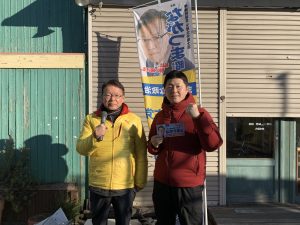 2026年1月22日（木）　沼袋駅北口で朝の辻立ち