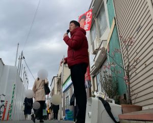 2026年2月12日（木）　沼袋駅北口で朝の辻立ち