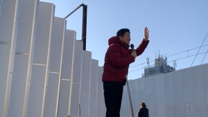 2026年2月16日（月）　新井薬師前駅北口で朝の辻立ち